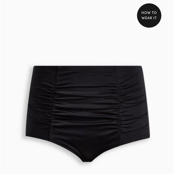 Torrid High Rise Ruched Swim Bottom - Picture 2 of 2